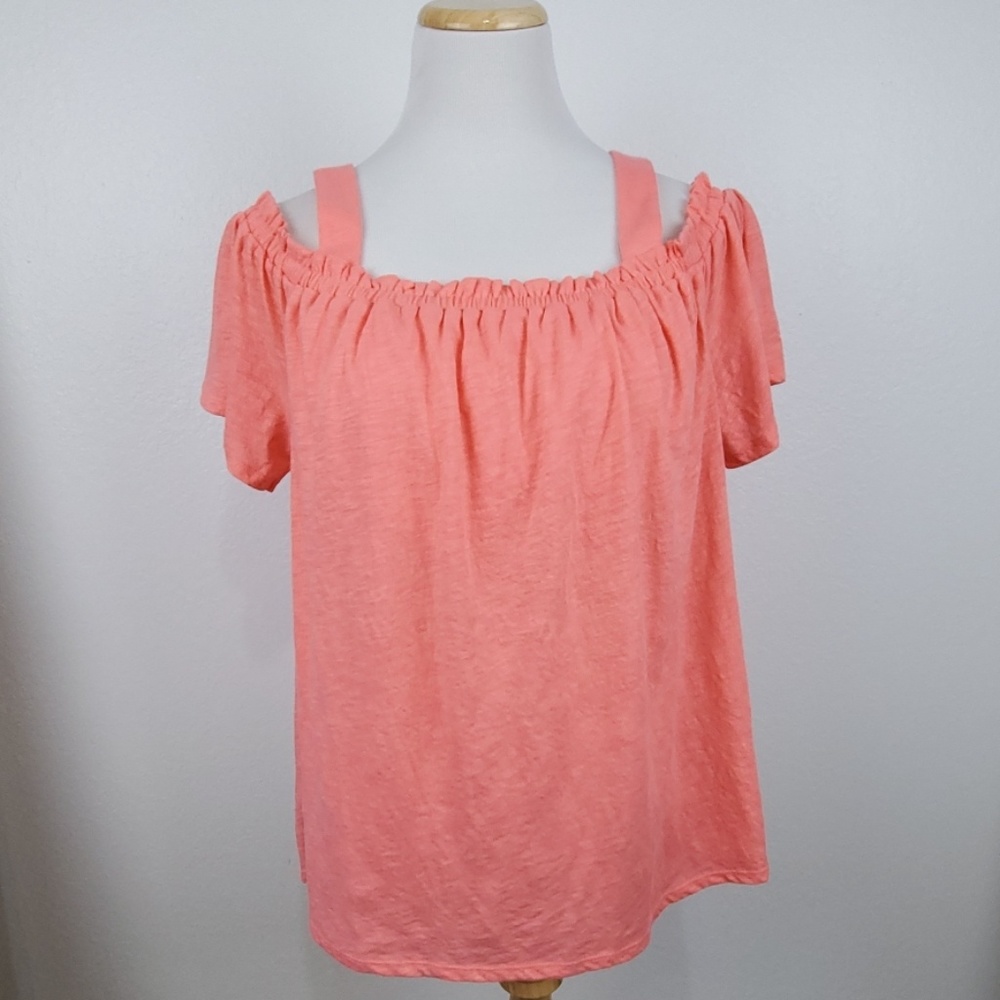 Motherhood Nursing Off the Shoulder Top Coral